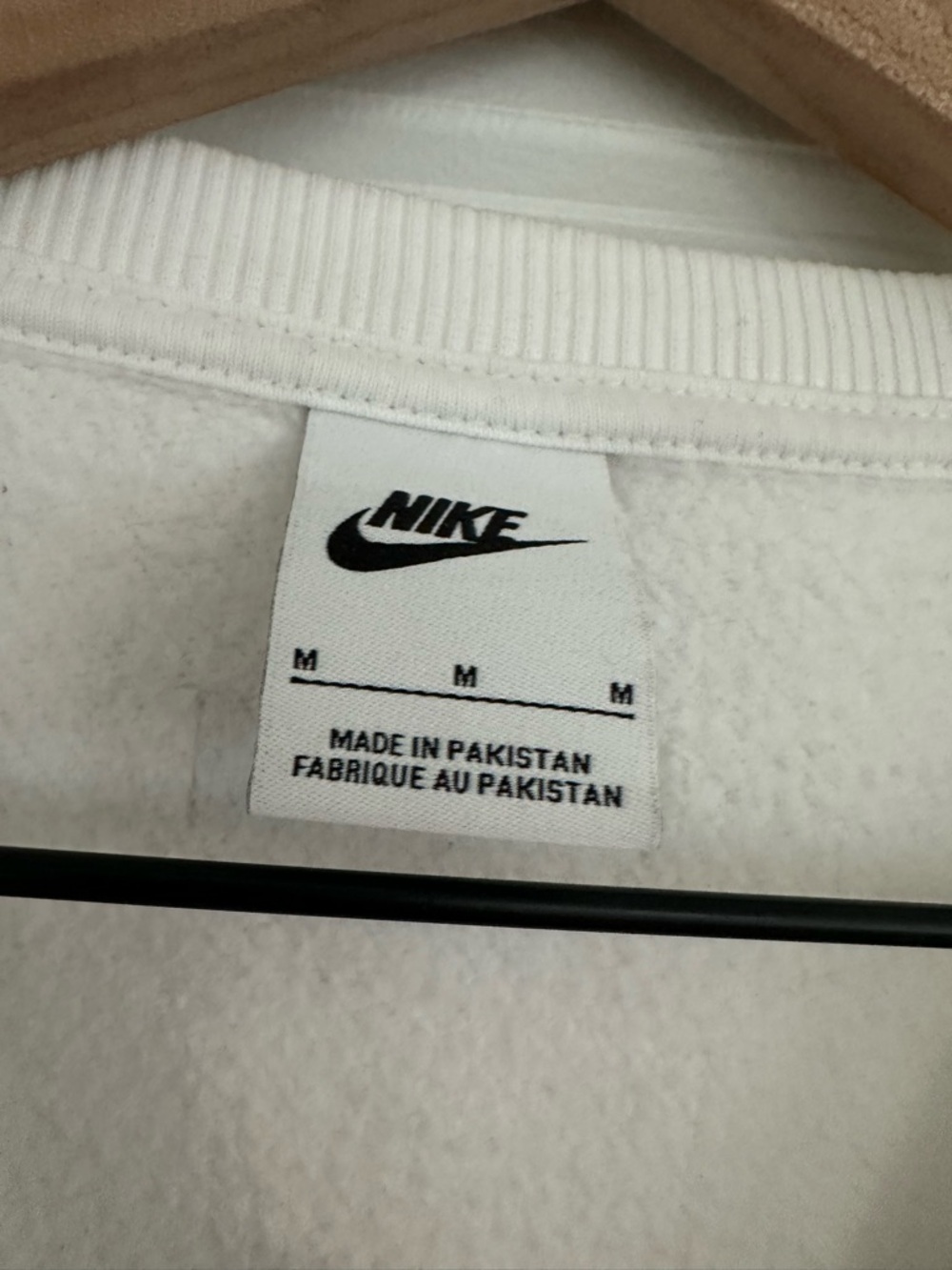 Nike White Cropped Sweatshirt with Black Logo - Picture 6 of 6